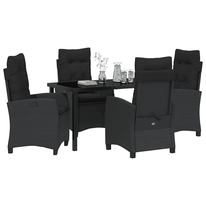 Have Spisebordssæt 5 pcs Sort polyrattan