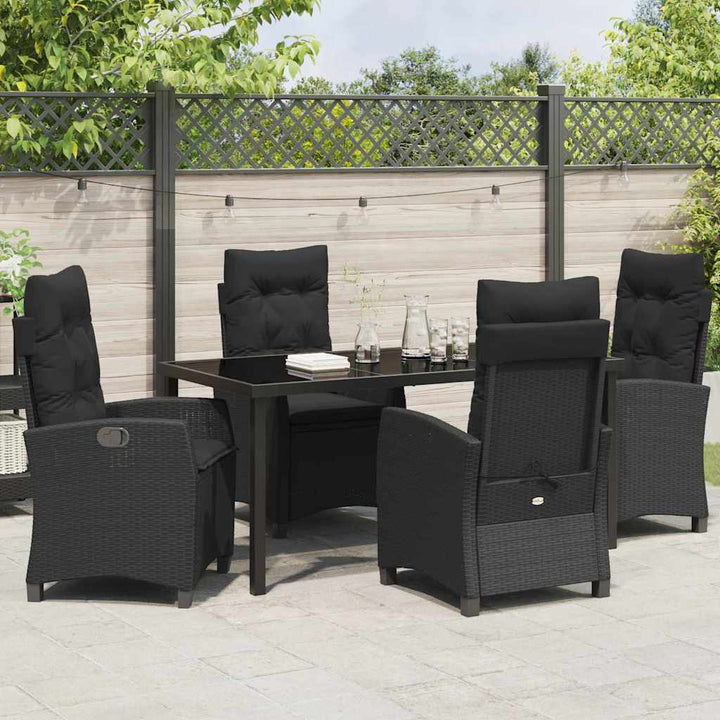 Have Spisebordssæt 5 pcs Sort polyrattan