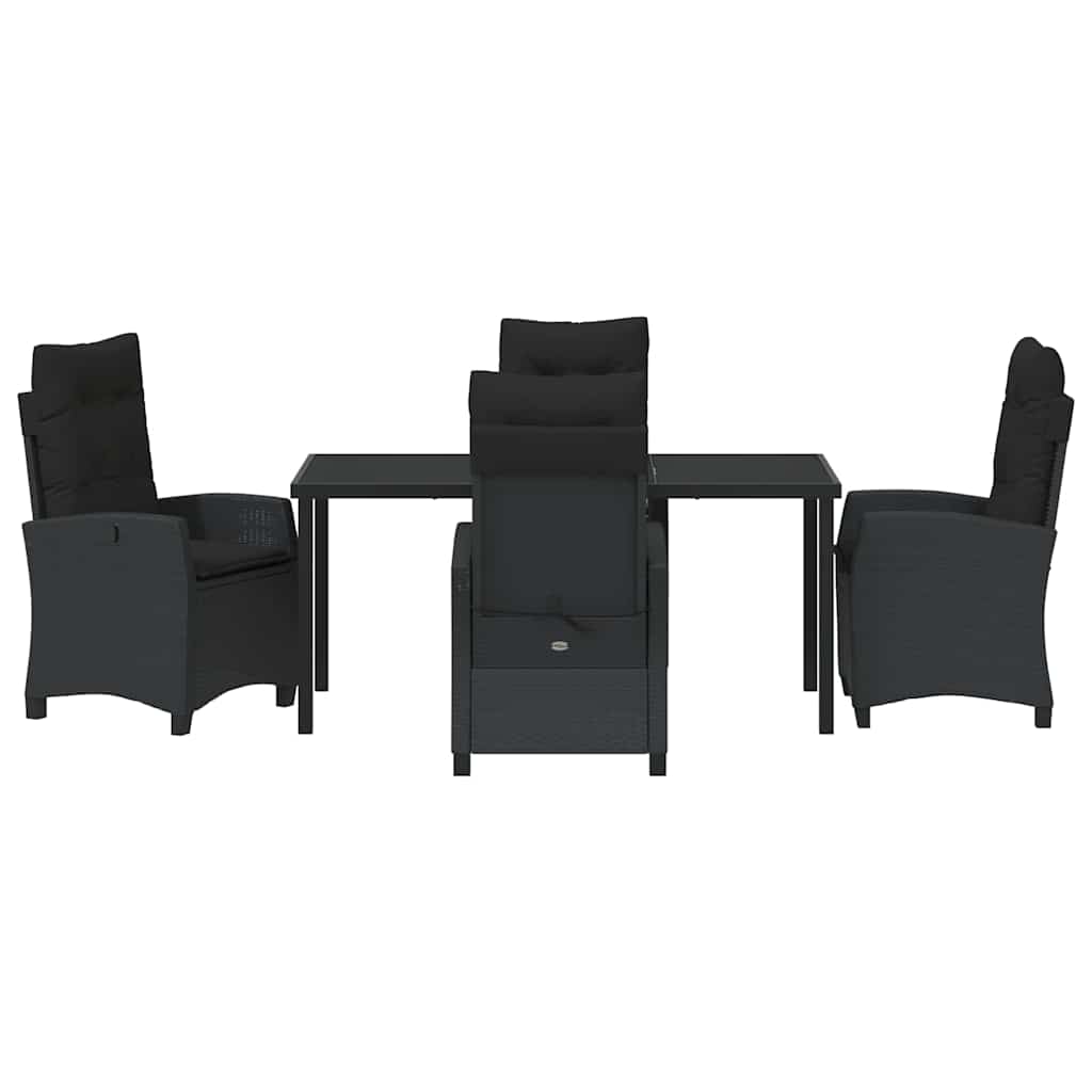 Have Spisebordssæt 5 pcs Sort polyrattan