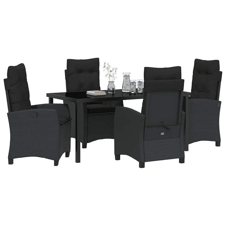 Have Spisebordssæt 5 pcs Sort polyrattan