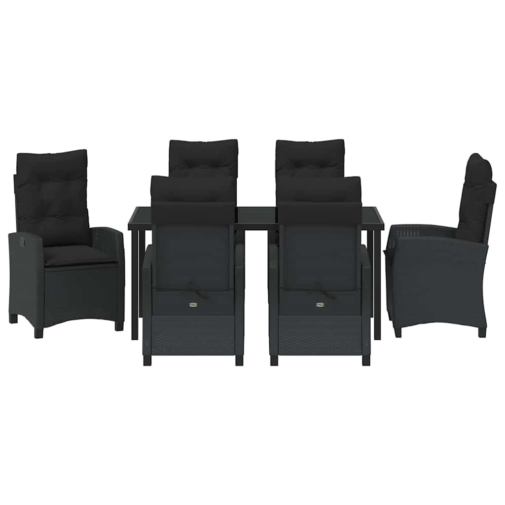 Have Spisebordssæt 7 pcs Sort polyrattan