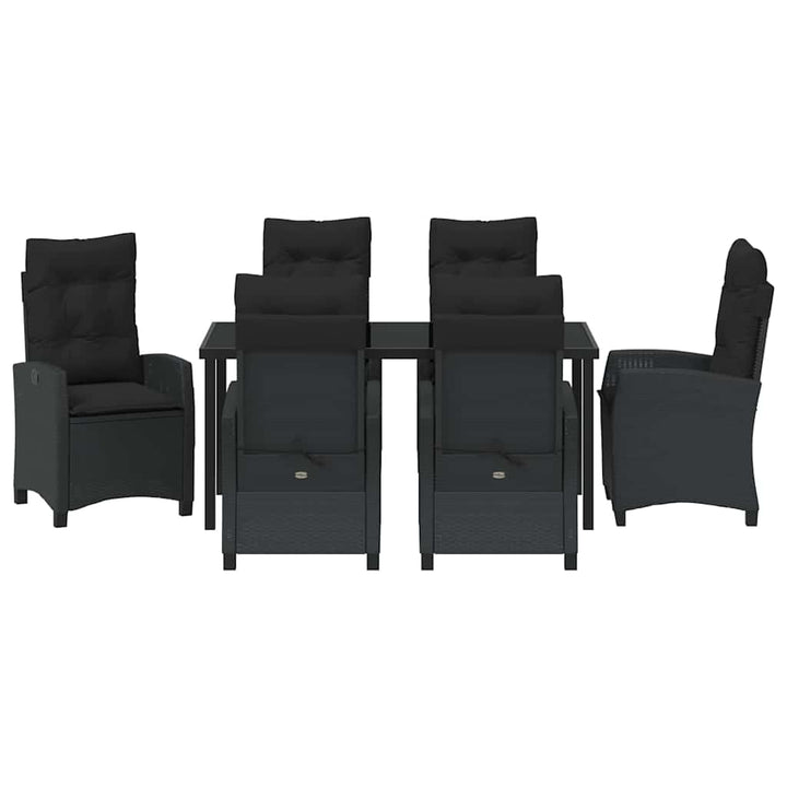 Have Spisebordssæt 7 pcs Sort polyrattan