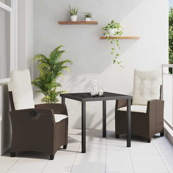 Have Spisebordssæt 3 pcs Brun polyrattan