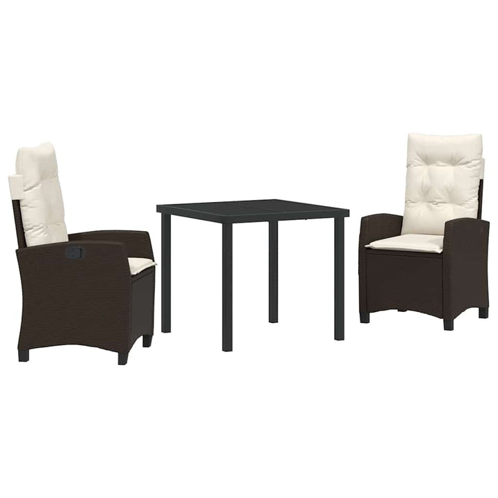 Have Spisebordssæt 3 pcs Brun polyrattan