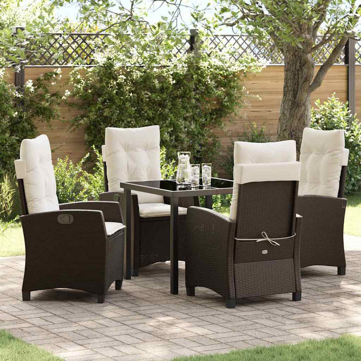 Have Spisebordssæt 5 pcs Brun polyrattan