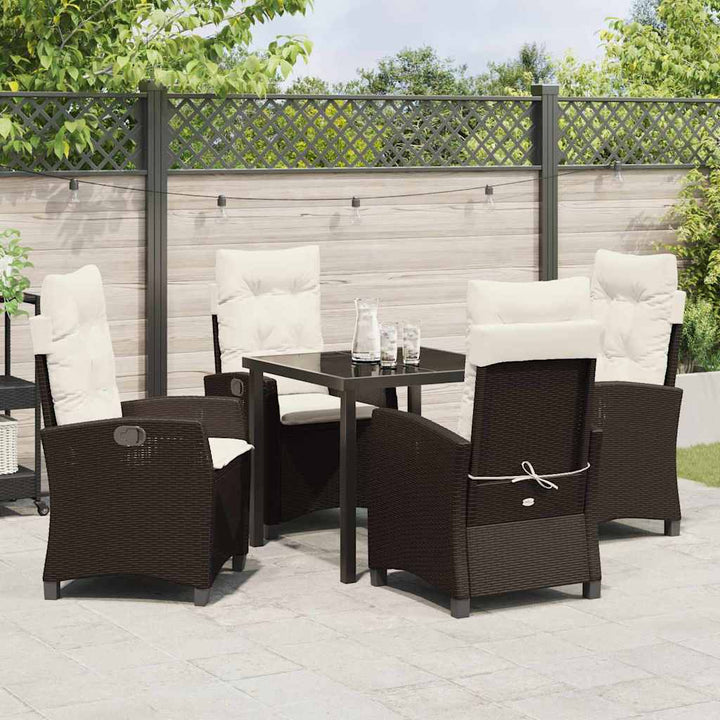 Have Spisebordssæt 5 pcs Brun polyrattan