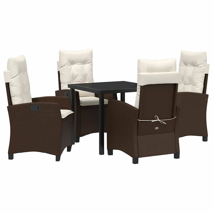 Have Spisebordssæt 5 pcs Brun polyrattan