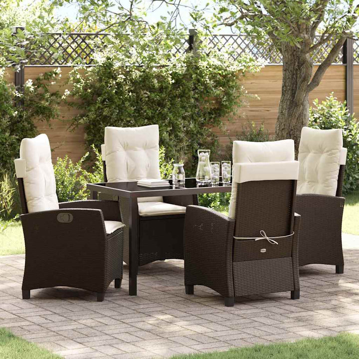 Have Spisebordssæt 5 pcs Brun polyrattan