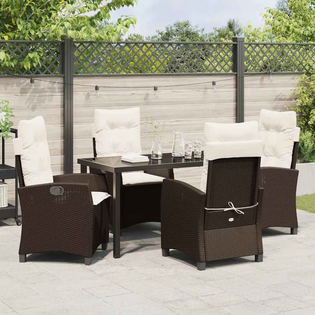 Have Spisebordssæt 5 pcs Brun polyrattan