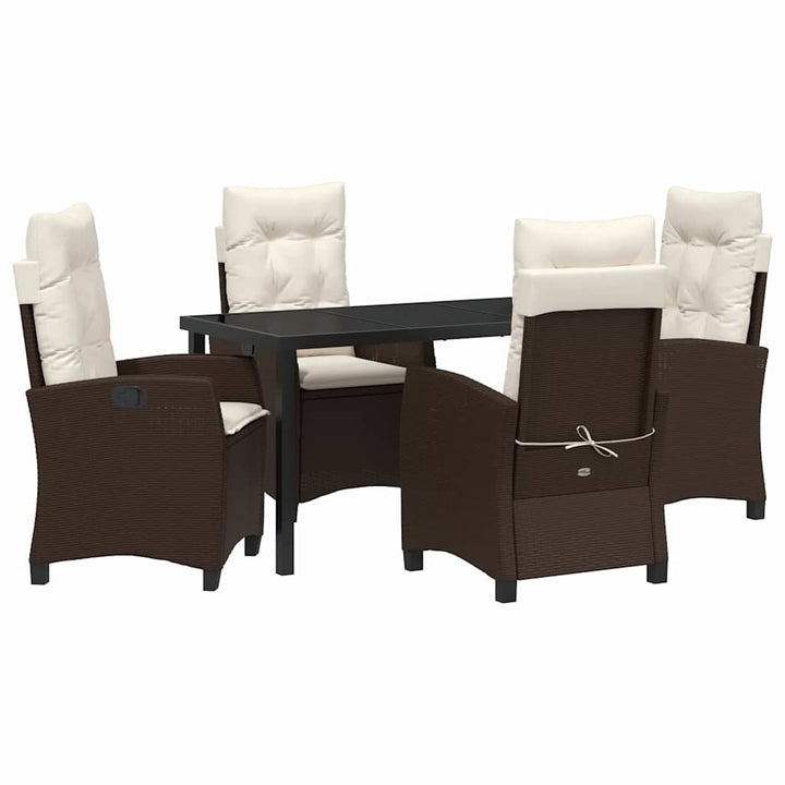 Have Spisebordssæt 5 pcs Brun polyrattan