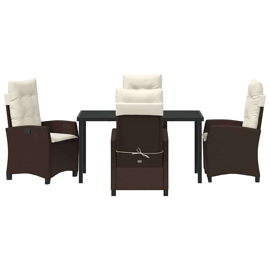 Have Spisebordssæt 5 pcs Brun polyrattan