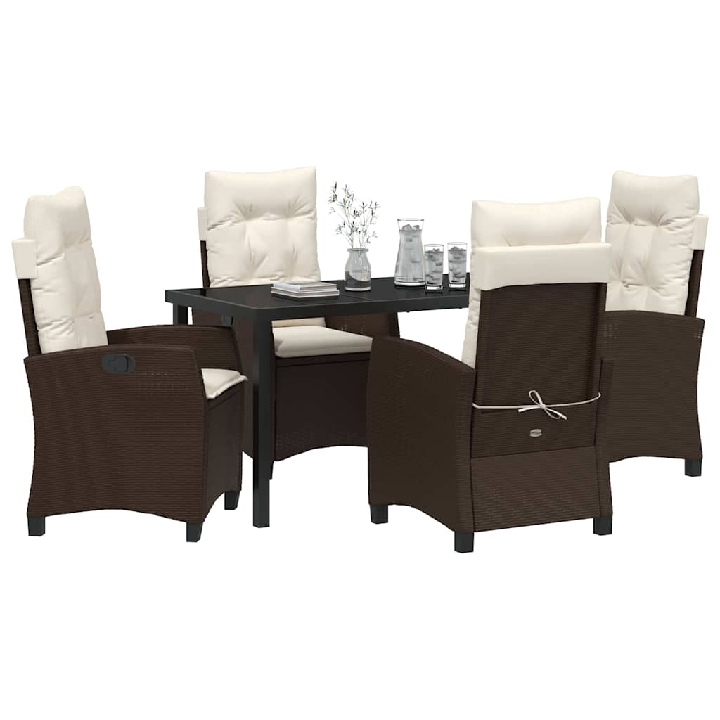 Have Spisebordssæt 5 pcs Brun polyrattan