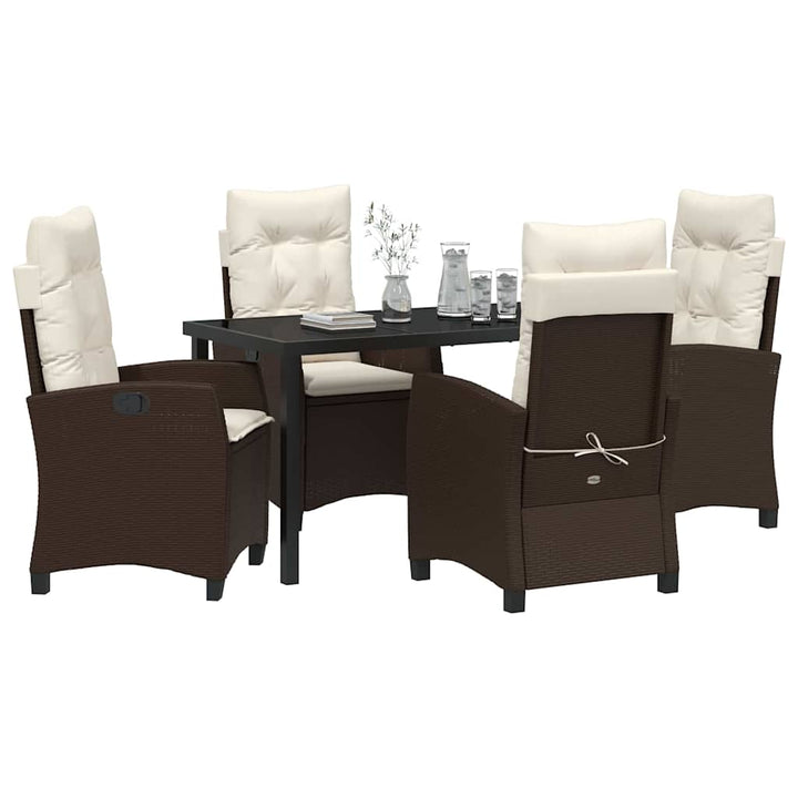 Have Spisebordssæt 5 pcs Brun polyrattan