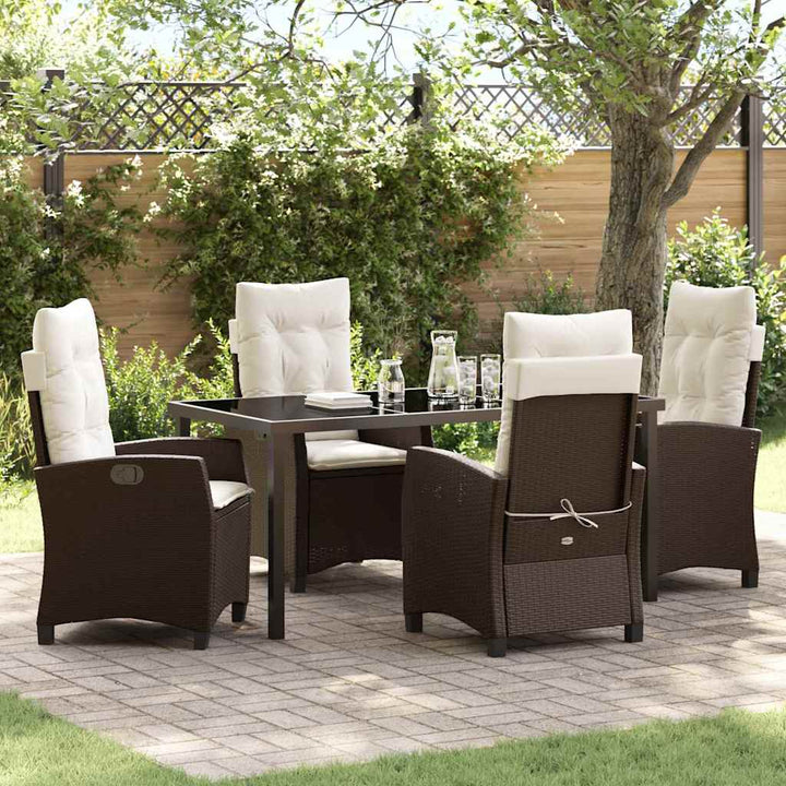 Have Spisebordssæt 5 pcs Brun polyrattan