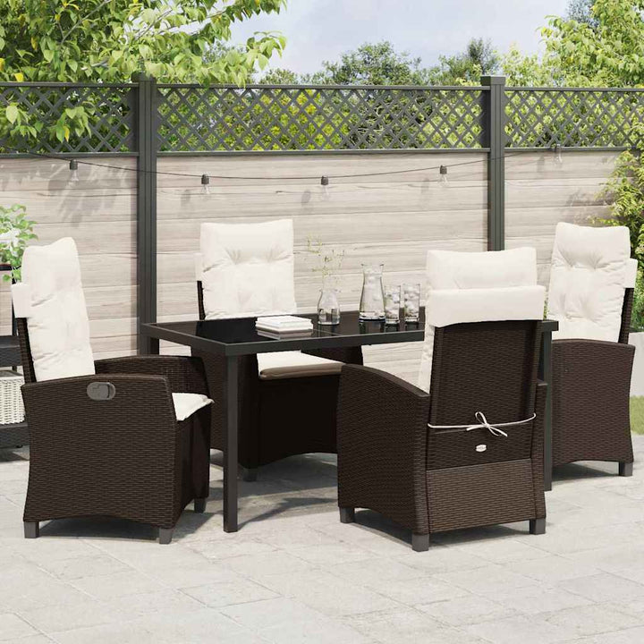 Have Spisebordssæt 5 pcs Brun polyrattan