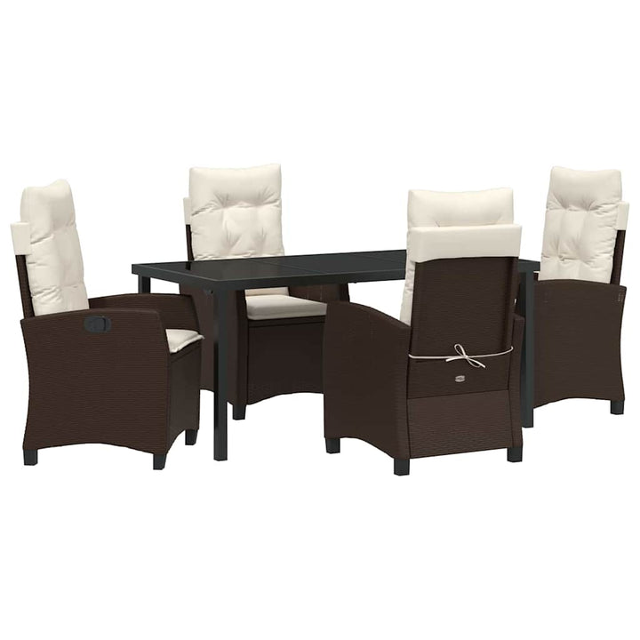 Have Spisebordssæt 5 pcs Brun polyrattan
