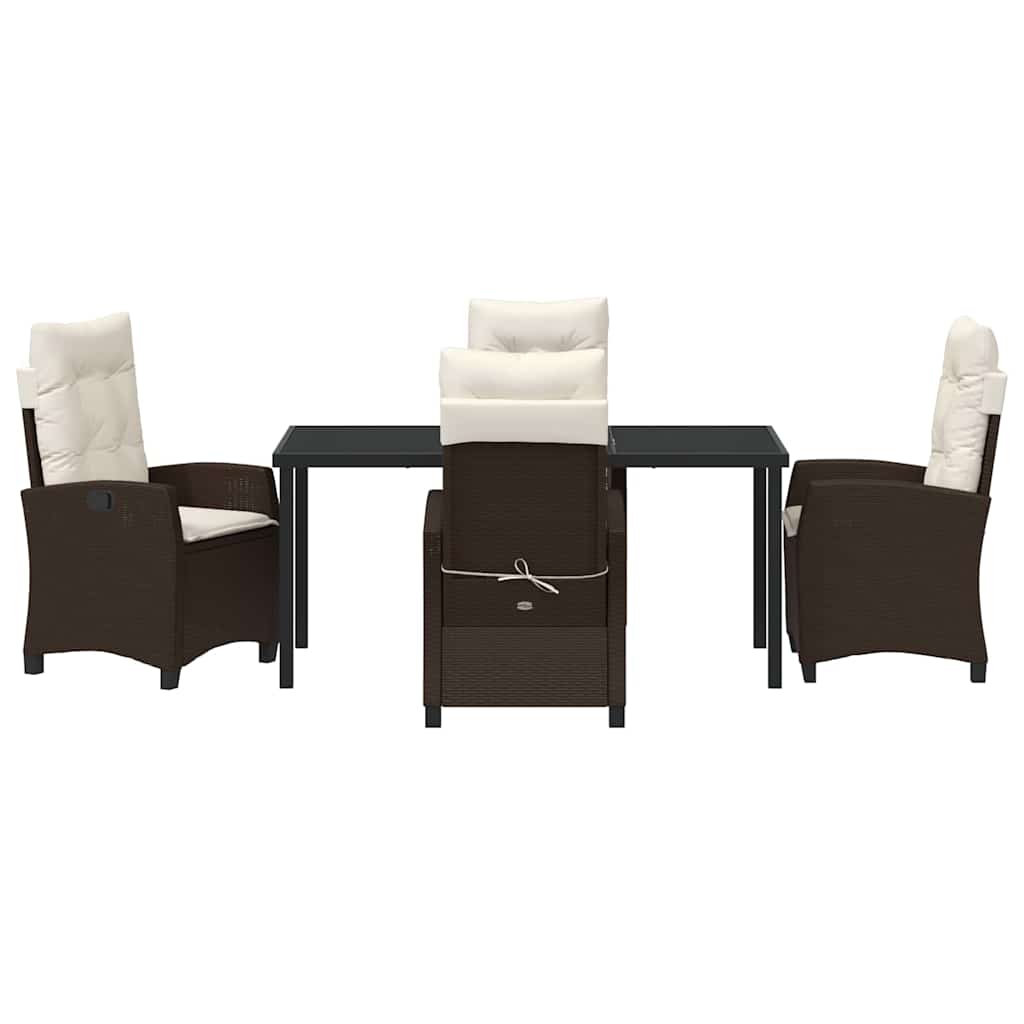 Have Spisebordssæt 5 pcs Brun polyrattan