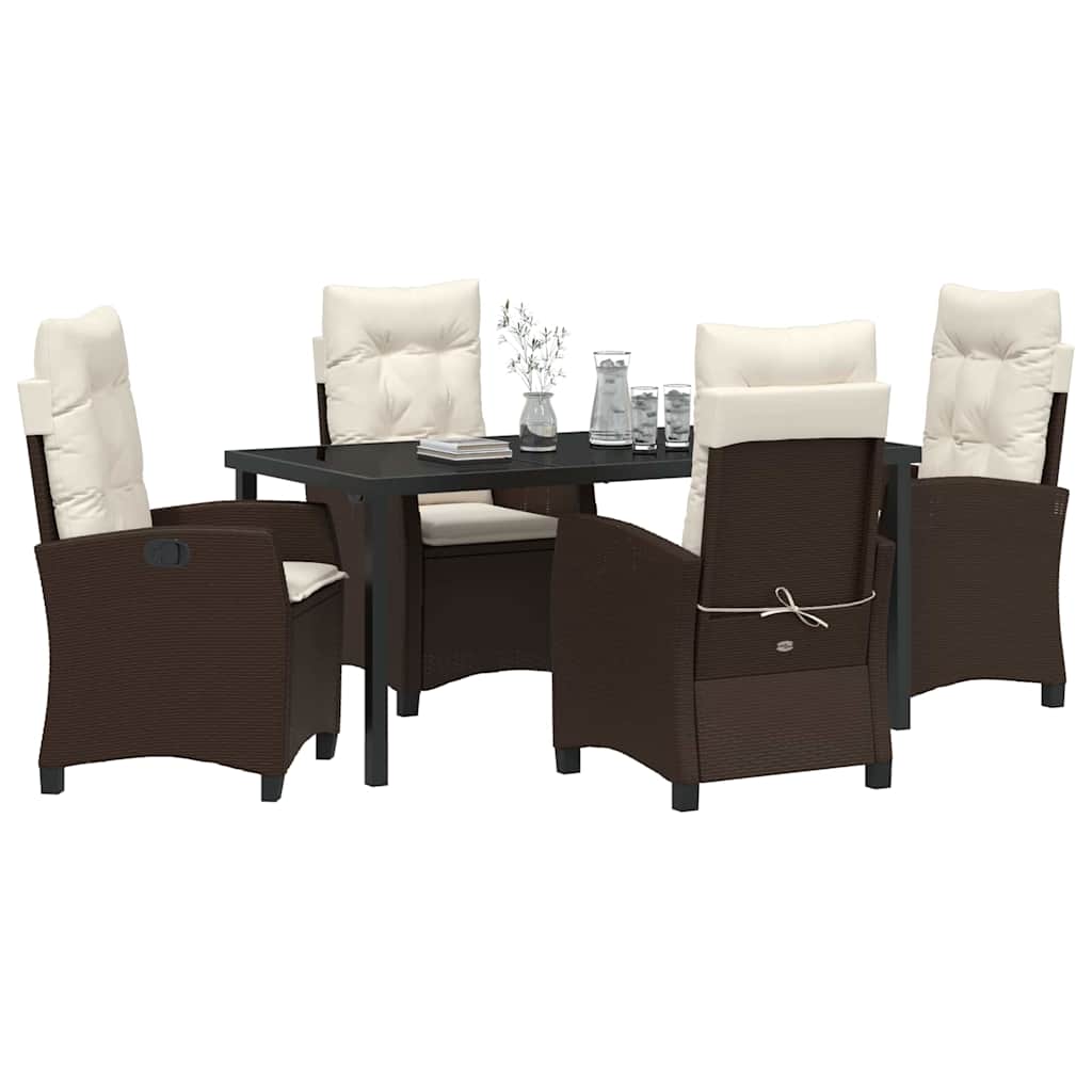 Have Spisebordssæt 5 pcs Brun polyrattan