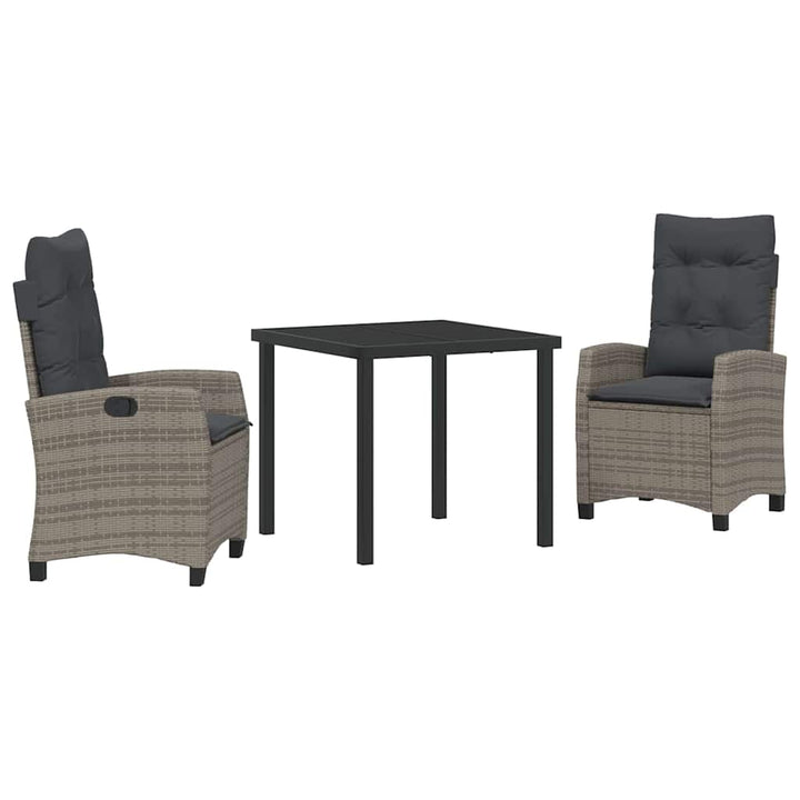 Have Spisebordssæt 3 pcs Grå polyrattan