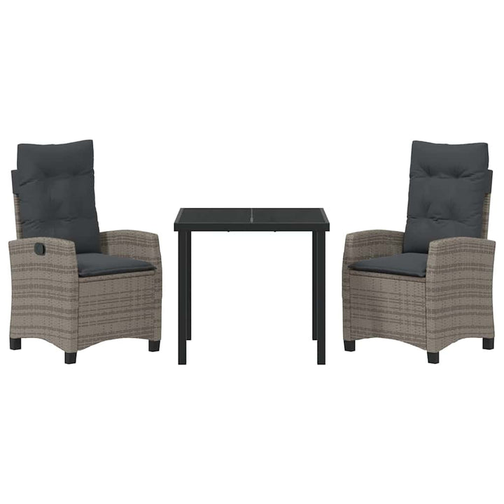 Have Spisebordssæt 3 pcs Grå polyrattan