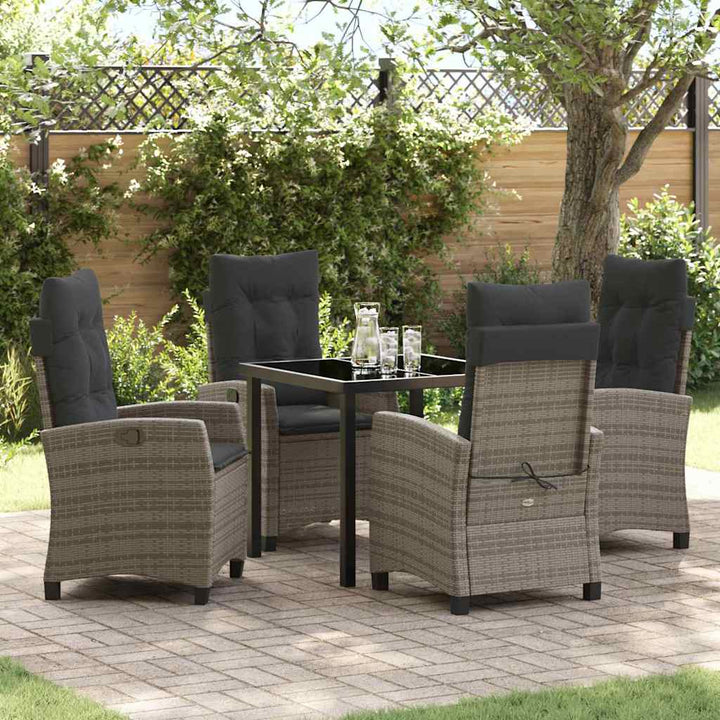 Have Spisebordssæt 5 pcs Grå polyrattan