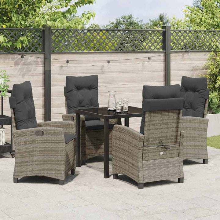 Have Spisebordssæt 5 pcs Grå polyrattan