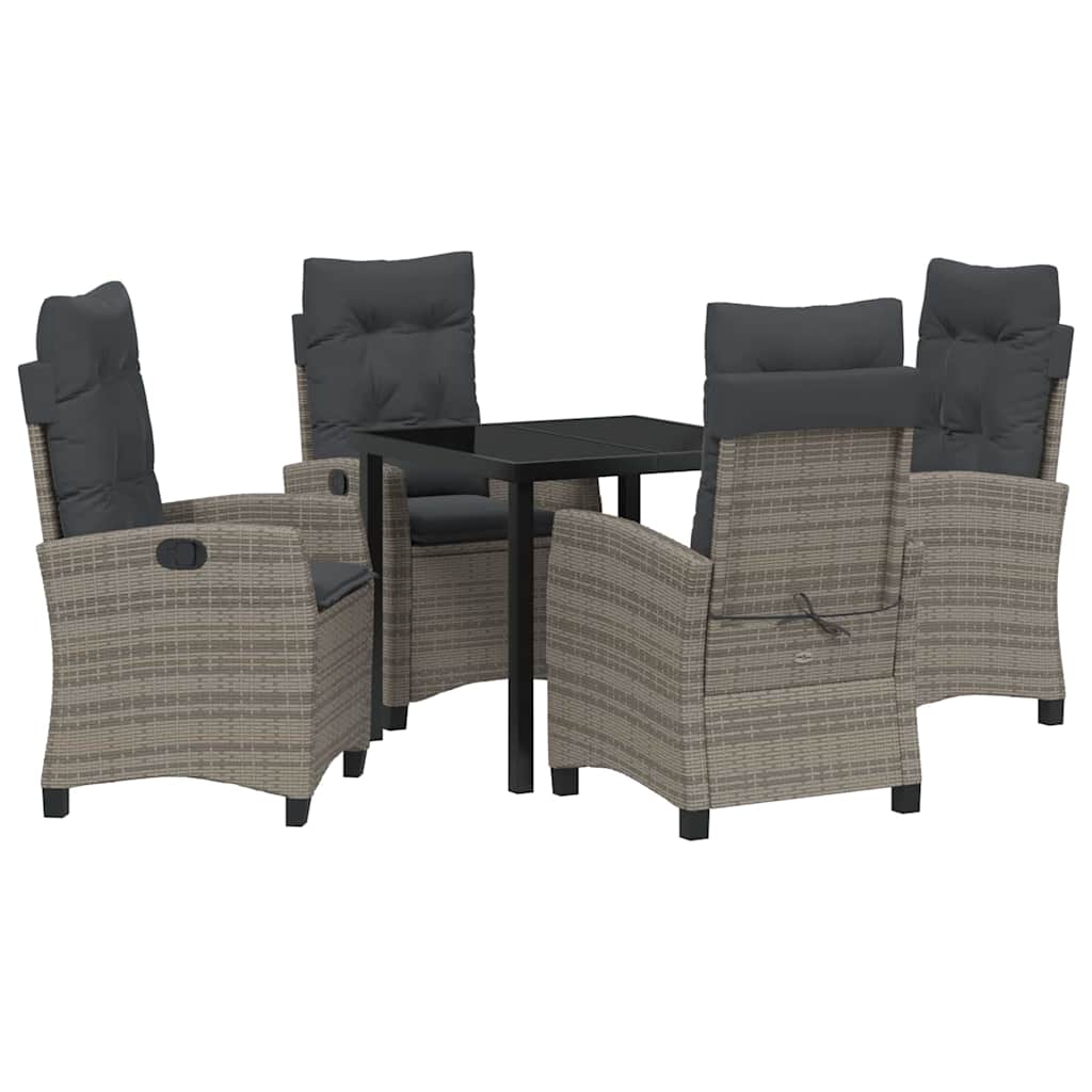 Have Spisebordssæt 5 pcs Grå polyrattan