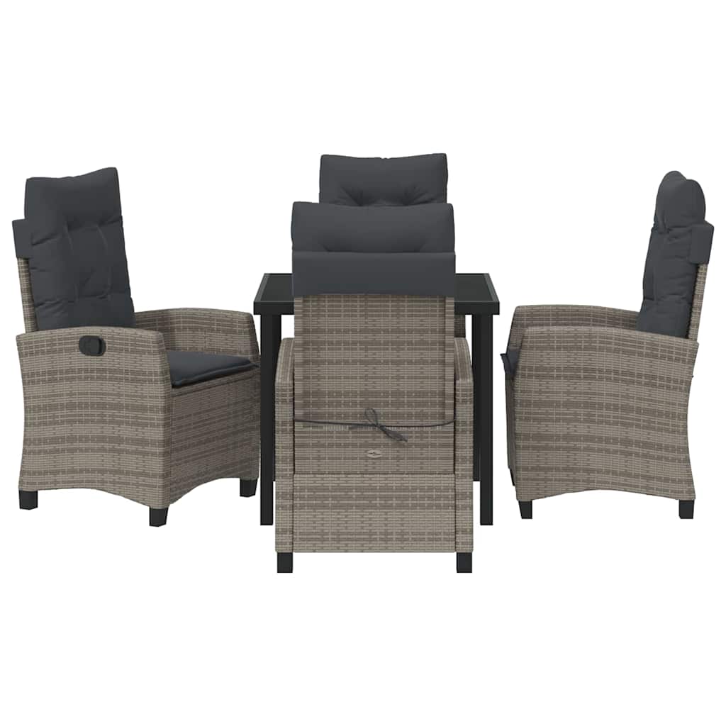 Have Spisebordssæt 5 pcs Grå polyrattan