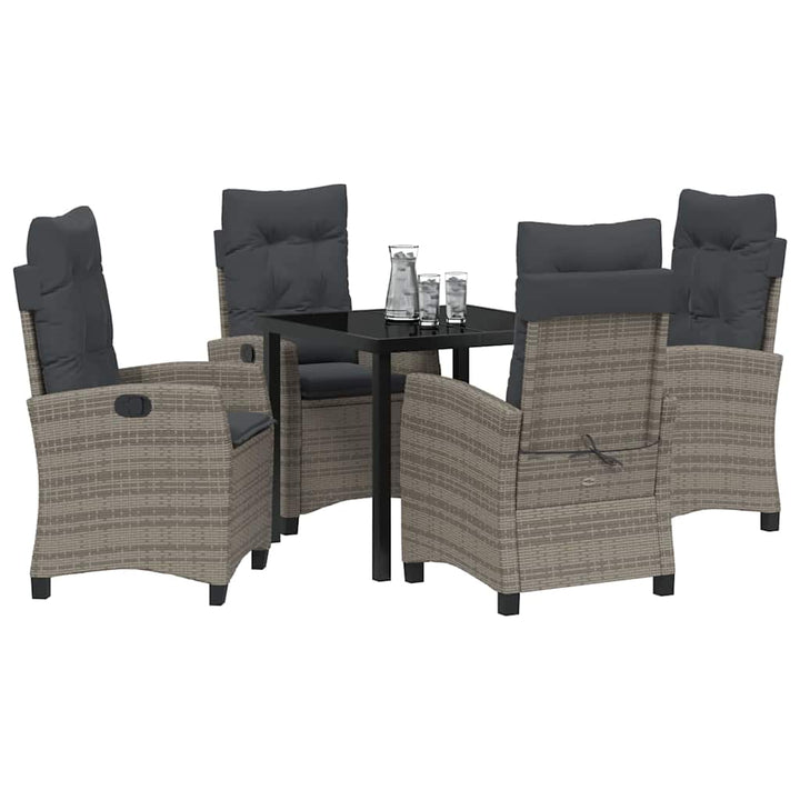 Have Spisebordssæt 5 pcs Grå polyrattan