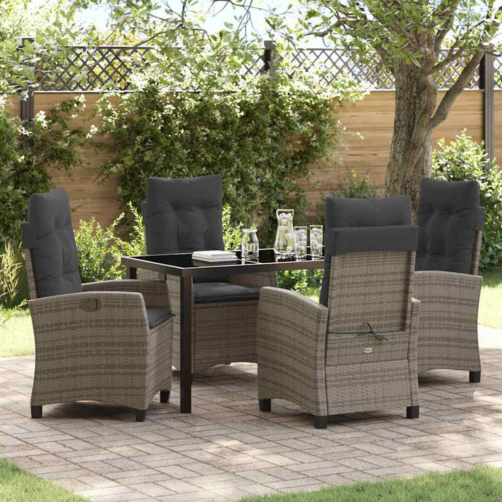Have Spisebordssæt 5 pcs Grå polyrattan