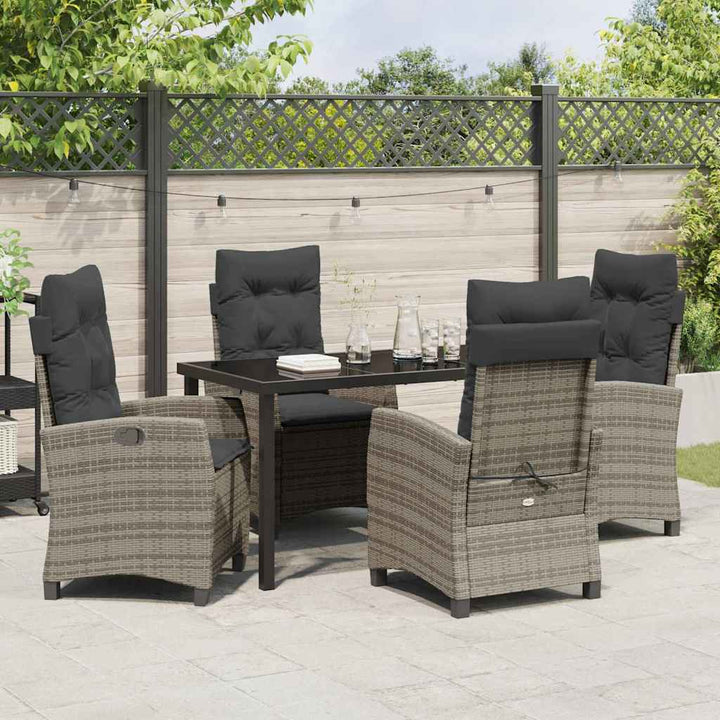 Have Spisebordssæt 5 pcs Grå polyrattan