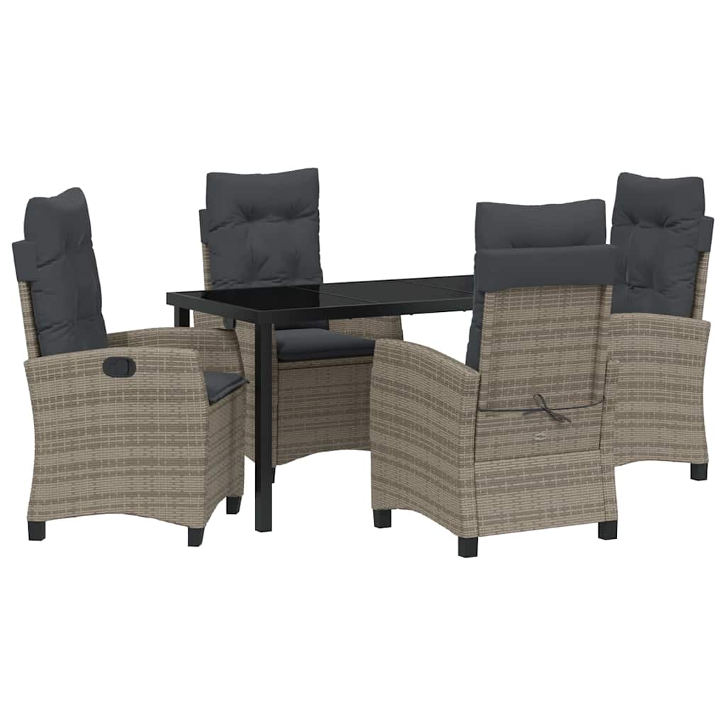 Have Spisebordssæt 5 pcs Grå polyrattan