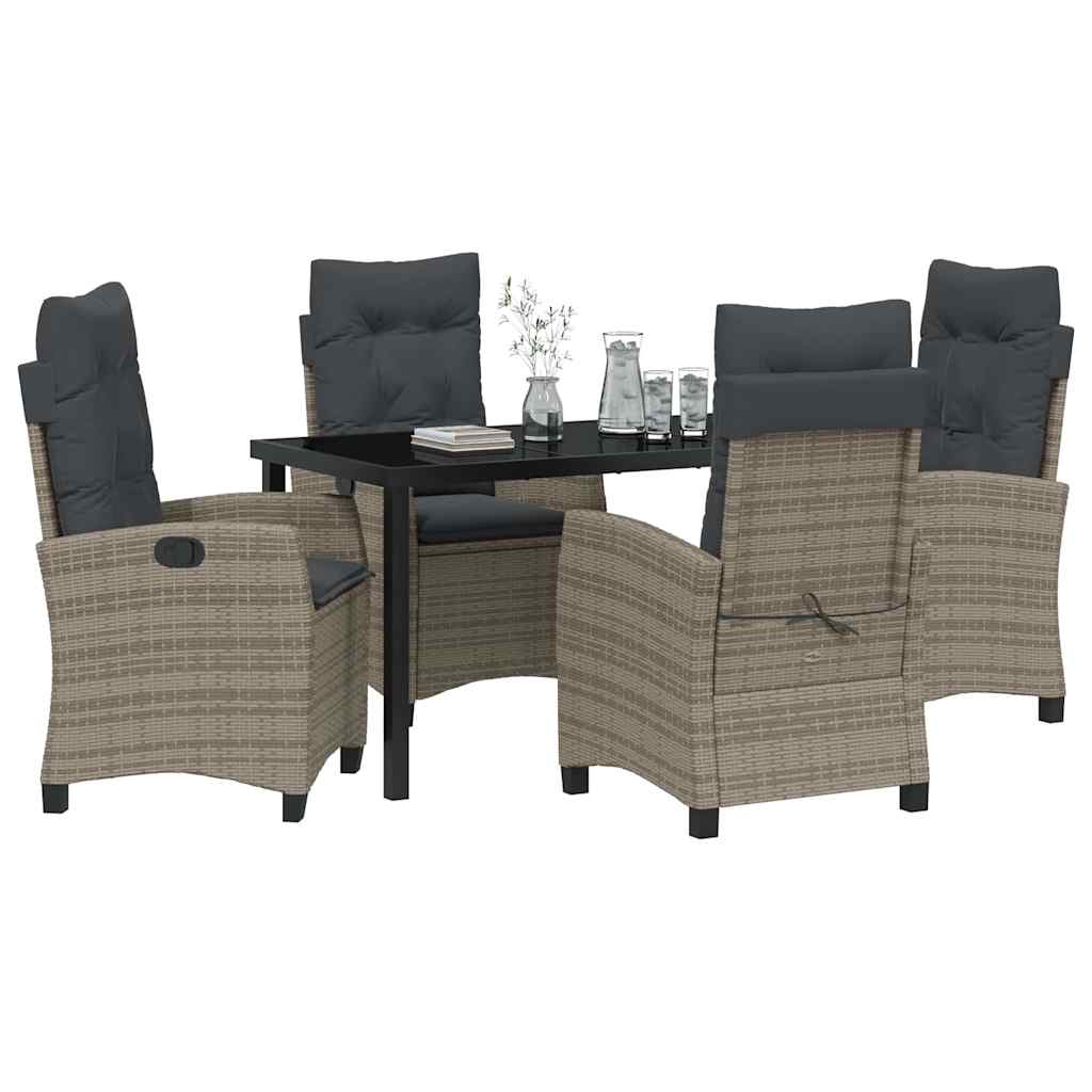 Have Spisebordssæt 5 pcs Grå polyrattan