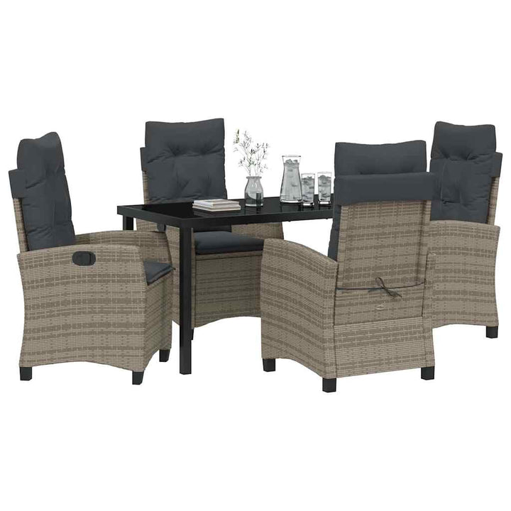 Have Spisebordssæt 5 pcs Grå polyrattan