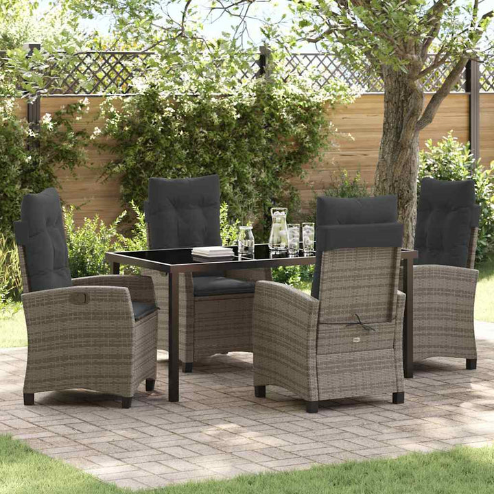 Have Spisebordssæt 5 pcs Grå polyrattan