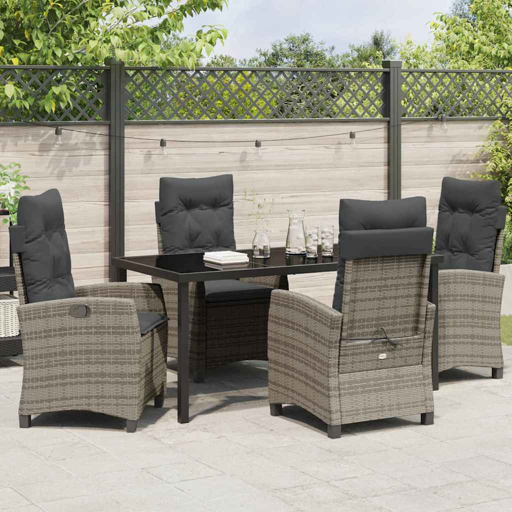 Have Spisebordssæt 5 pcs Grå polyrattan