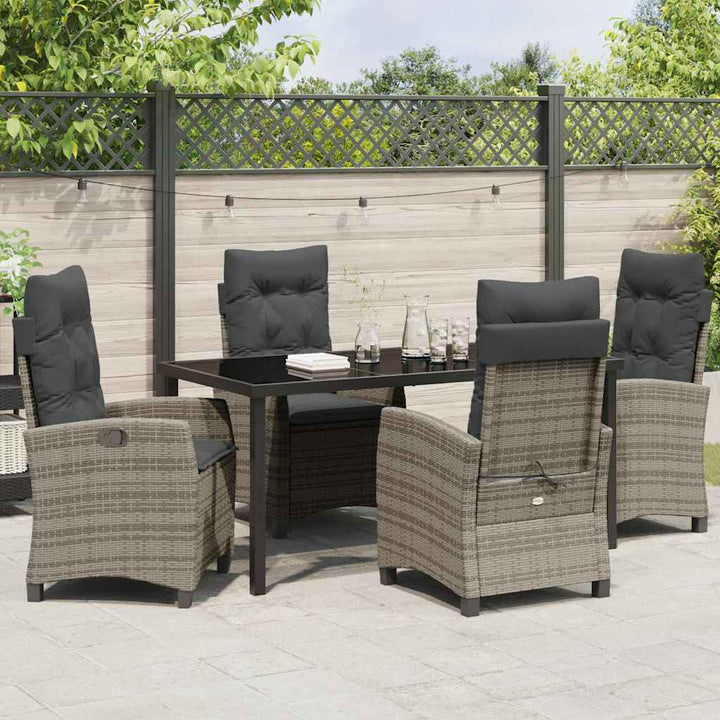 Have Spisebordssæt 5 pcs Grå polyrattan