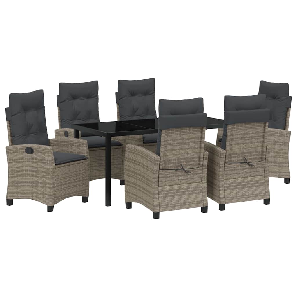 Have Spisebordssæt 7 pcs Grå polyrattan