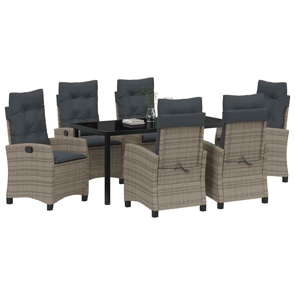 Have Spisebordssæt 7 pcs Grå polyrattan