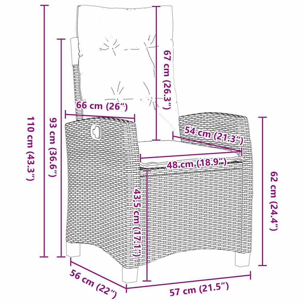 Have Spisebordssæt 7 pcs Grå polyrattan