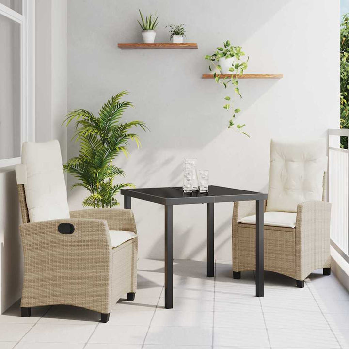 Have Spisebordssæt 3 pcs Beige polyrattan
