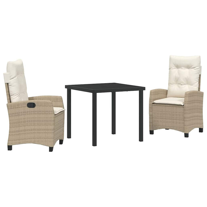 Have Spisebordssæt 3 pcs Beige polyrattan