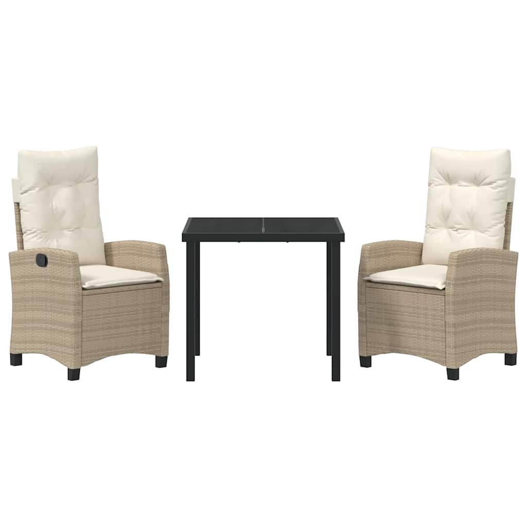 Have Spisebordssæt 3 pcs Beige polyrattan