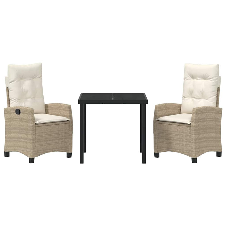 Have Spisebordssæt 3 pcs Beige polyrattan