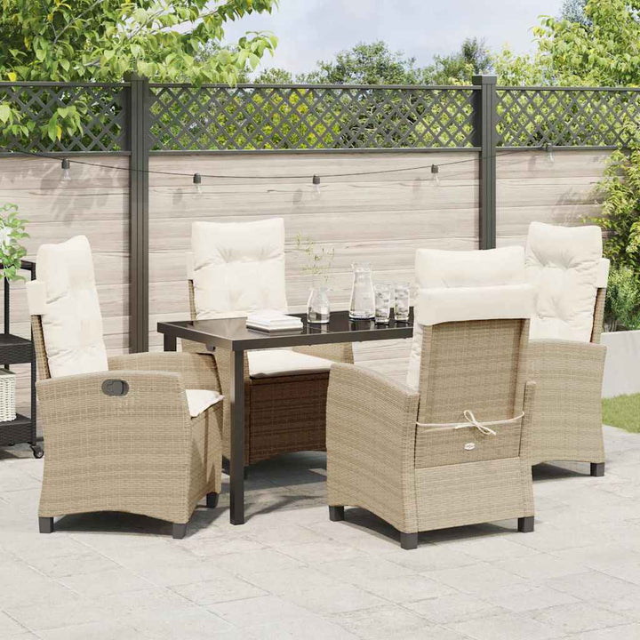 Have Spisebordssæt 5 pcs Beige polyrattan