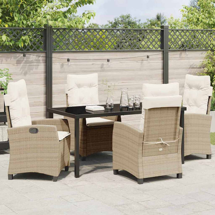 Have Spisebordssæt 5 pcs Beige polyrattan