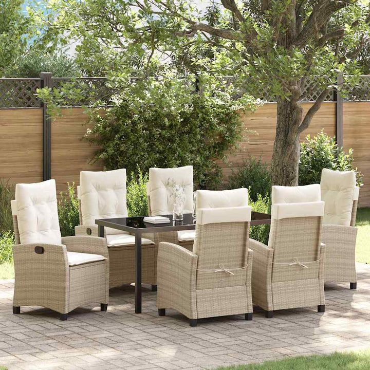 Have Spisebordssæt 7 pcs Beige polyrattan