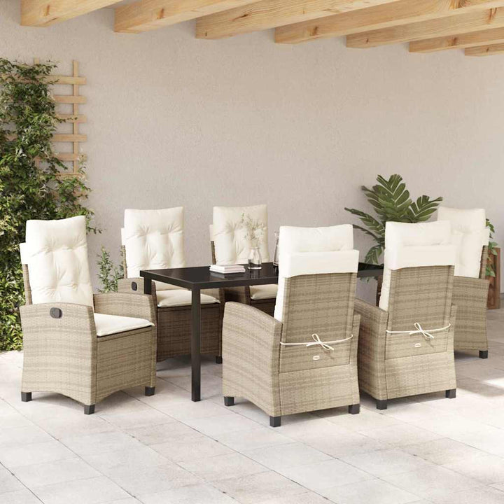 Have Spisebordssæt 7 pcs Beige polyrattan