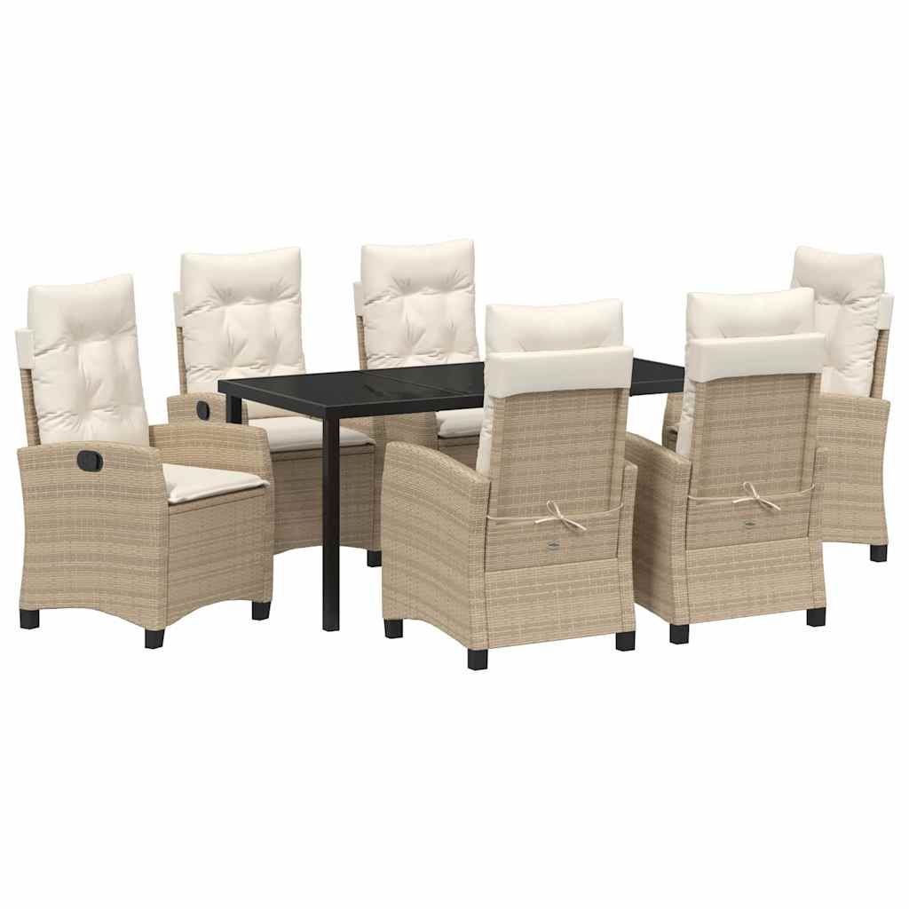Have Spisebordssæt 7 pcs Beige polyrattan