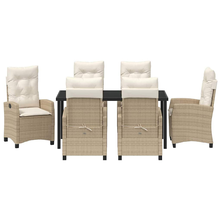 Have Spisebordssæt 7 pcs Beige polyrattan